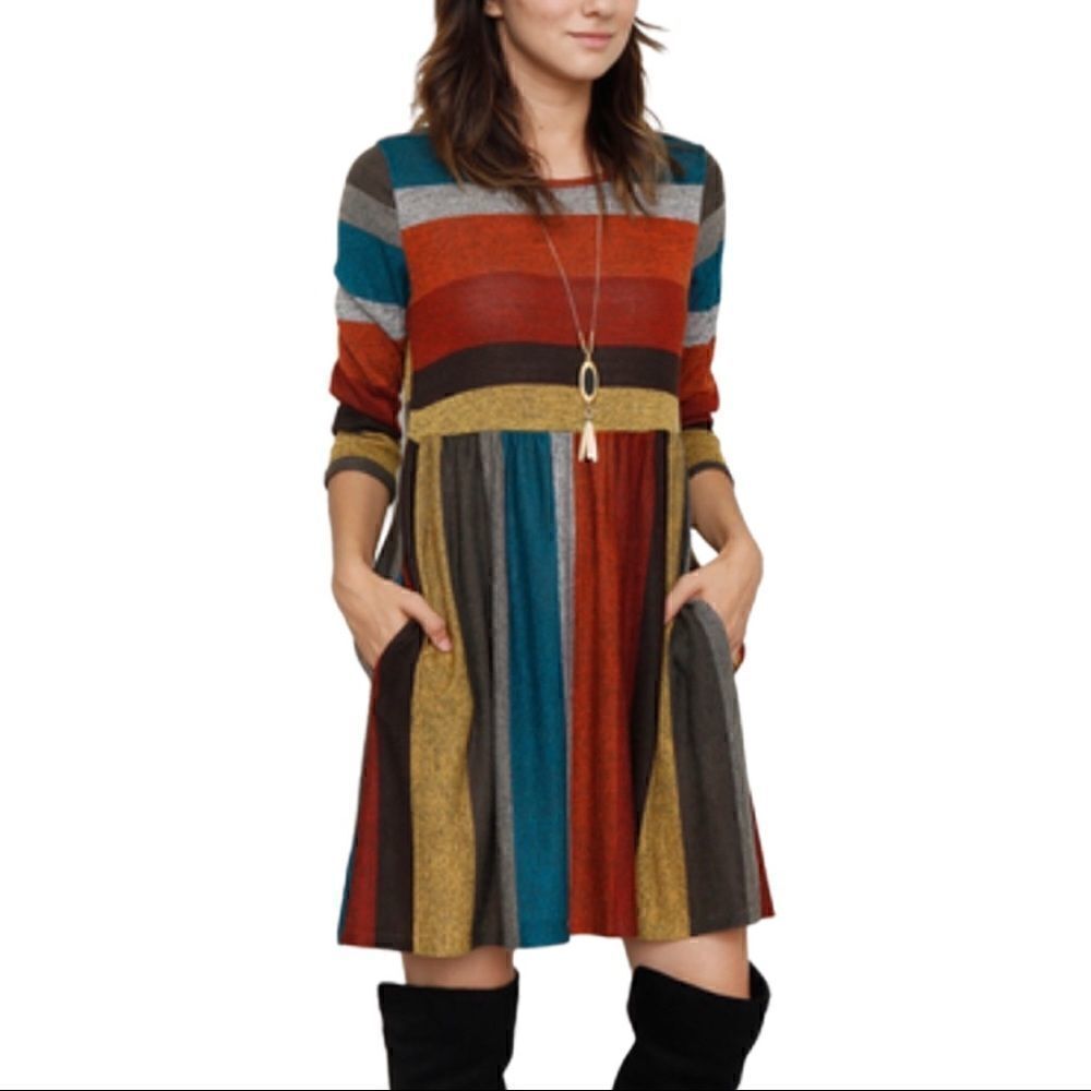 Eloges Striped Mini Dress Sz 1X